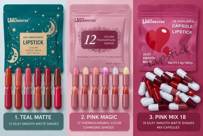 18 Colors Capsule Lipstick – Silky Smooth Matte