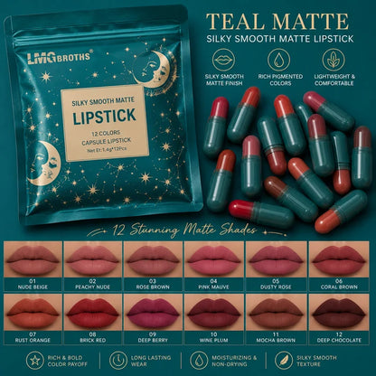 18 Colors Capsule Lipstick – Silky Smooth Matte