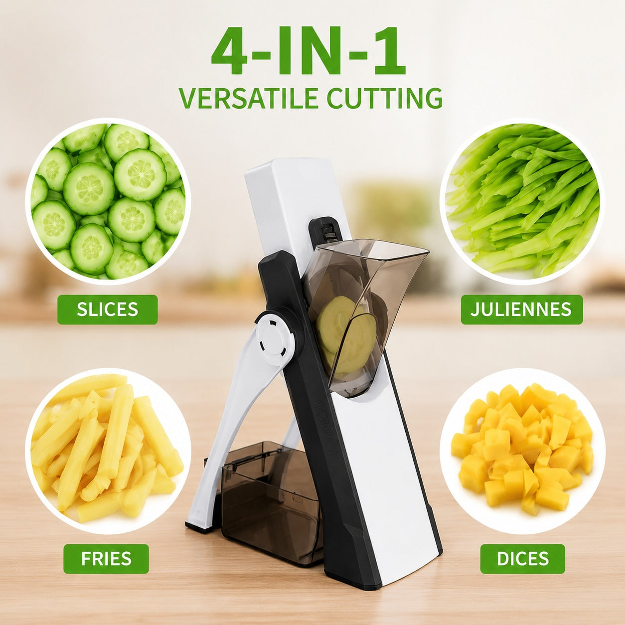 4-in-1 SafeSlice Vegetable Cutter