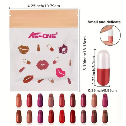 18 Colors Capsule Lipstick – Silky Smooth Matte