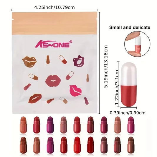 18 Colors Capsule Lipstick – Silky Smooth Matte