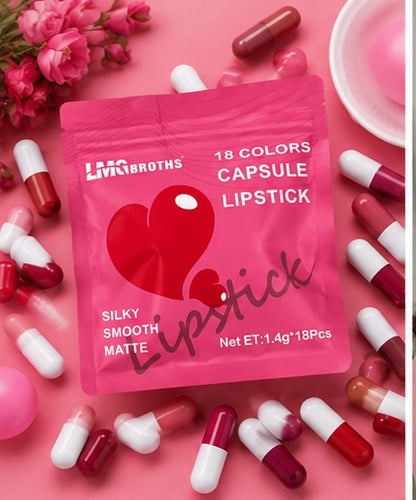 18 Colors Capsule Lipstick – Silky Smooth Matte