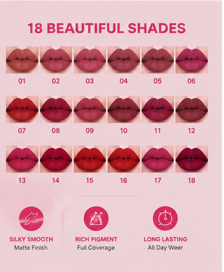 18 Colors Capsule Lipstick – Silky Smooth Matte